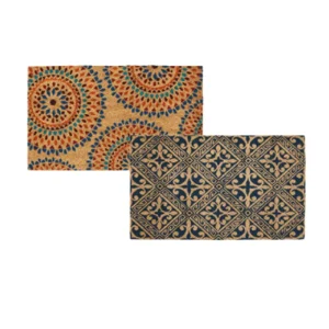 Artificial Coir Welcome Mat Modern Washable Cushioned Pet Friendly Entrance Door Mat for Home