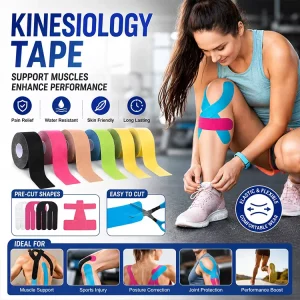 Athletic Kinesiology Tape Patella Knee Patch Full Body Patch Muscle Tape Roll With Logo Printed