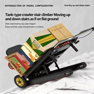Automatic Electric Silent Tracked Stair-Climbing Machine Foldable Portable Heavy-Duty Tire-Type Handling Vehicle