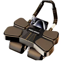 Automatic-Rebound Ab Roller Wheel with Elbow Support, Steel Construction
