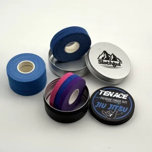 BJJ Finger Tape Tin Box Set, Breathable Strong Adhesive Cotton Zinc Oxide Athletic Tape, 3 Rolls for Jiu Jitsu