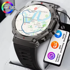 BWDM58 Satellite GPS Offline Location Smart Watch for Men Compass Long Battery Life Answer Dial Call Smartwatch Android IOS