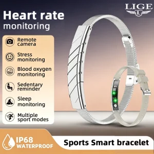 BWJM121 Smart Bracelet for Women Men Health Fitness Tracker 24H Heart Rate Blood Oxygen Blood Pressure Sport Wristband