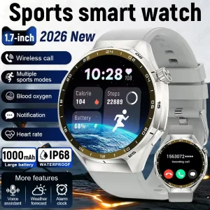 BWJU130 Battery Smart Watch for Men Answer Dial Call Heart Rote Waterproof Fitness Tracker Smartwatch for Android IOS
