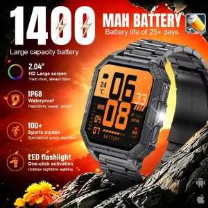 BWJU161 Smart Watch 25-Day Battery Flashlight Call Answering Waterproof Fitness Tracker Android iOS