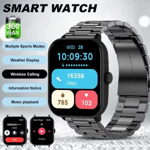 BWZ211 Smartwatch with 2 Straps, Call Answering, Heart Rate and Sleep Monitor for Android iOS