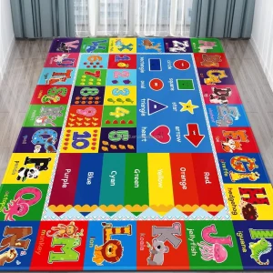 Baby and Kids Train Tracking Floor Mat Soft Washable Polyester Play Rug
