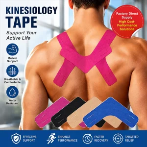 Back Kinesiology Tape Lower Pain Relief Precut Elastic Hypoallergenic Breathable Sports Tape Patches Lumbar Support