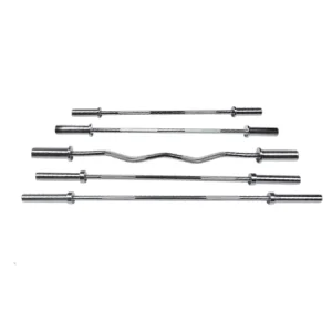 Barbell Bar, 2.2 m and 1.2 m Length Options, 50 mm Grip Diameter, Electroplated, Embossed Anti-Slip, Commercial Gym