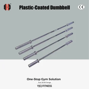 Barbell Bar Set with Chrome Sleeves, Knurled Grip, and Locking Collars