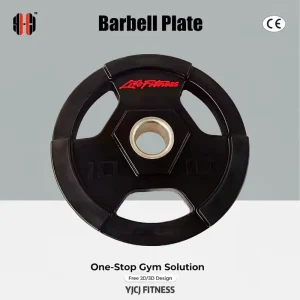 Barbell Plate With Three Open Handles Reinforced Center Ring Durable Structure for Commercial Fitness Facility Equipment