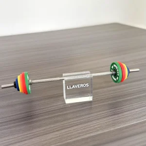 Barbell Weight Plate Figurine Keychain