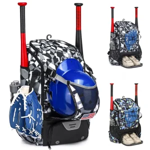 Baseball and Softball Bag, Waterproof Polyester Sports Backpack, Large Capacity