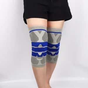 Basketball Fitness Running Cycling Patellar Knee Pad Spring Support Thermal Knitted Silicone Breathable