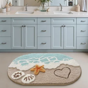 Bathroom Mat OEM Custom Size Bathroom Mats Modern Style Sea Area Bathroom Rug Bathroom Mats