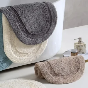 Bathroom Toilet Absorbent Non-Slip Jacquard Long-Pile Thickened All-Cotton Plush Floor Mat
