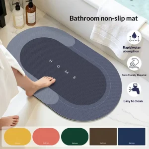 Bathroom Water-Absorbent Non-Slip Printed Machine-Woven Soft Tech Velvet Dirt-Resistant Bath Mat