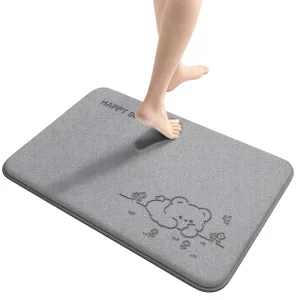 Bathroom Water-Absorbing Foot Mat for Toilet Doorway, Non-Slip Stain-Resistant Machine-Washable Rug