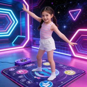 Battery Operated Musical Dance Pad for Kids with Adjustable Volume and LED Lights