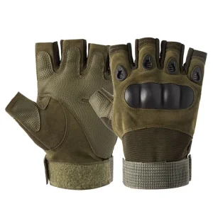 Battle Protection Half Finger Glove Olive Green Combat Hunting Tactical Training Gloves for Motorbike Fishing