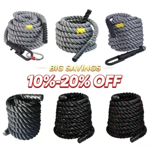 Battle Ropes 3m 9m 12m 13m 15m High Strength Polyester Custom Length for Gym Training