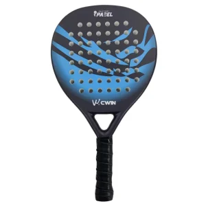 Beach Tennis Racket, Full Carbon Fiber, Shock-Absorbing Bee-Hole Design, PU Leather Grip