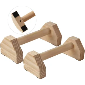 Beech Wood Parallettes Non-Slip Push-Up Bars Calisthenics Equipment for Handstand Home Gym Workout