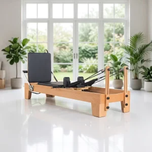 Beech Wood Pilates Reformer with Semi-Elevated Core Bed