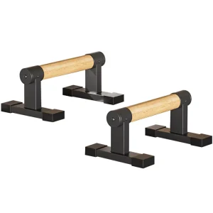 Beech Wood and Steel Push-Up Bar for Street Fitness