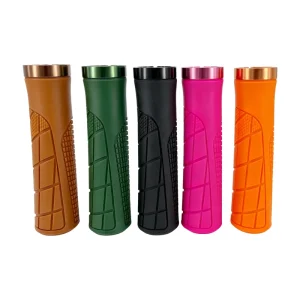 Bicycle Hand Grips Plastic Non-Slip Rubber Handlebar Grip Alloy Rings Multiple Colors REACH Certified