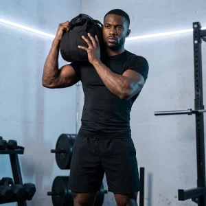 Black 1050D Fitness Sandbag Power Bag Single Handle Adjustable Weight Strength Training Heavy Duty