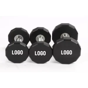 Black 12-Sided Dumbbell Set with Custom Logo for Fitness Centers