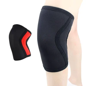 Black 7mm Fitness Weight Lifting Compression Knee Support Sleeves