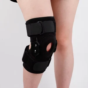Black Aluminum-Hinged Knee Support for Outdoor Use
