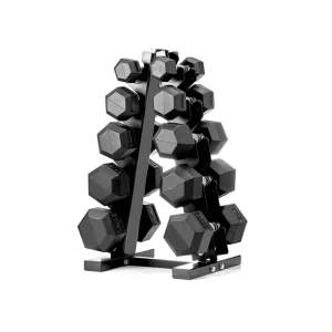 Black Commercial Dumbbell Set 50 kg 50 Pieces with Rack