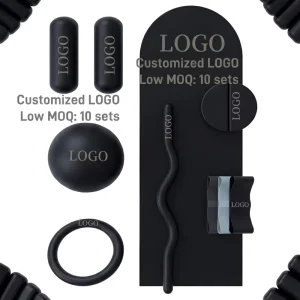 Black Eco-Friendly Anti-Slip Silicone Yoga Mat Kit with Blocks