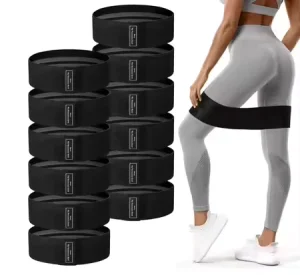 Black Fabric Hip Resistance Booty Workout Stretch Exercise Band for Working Out