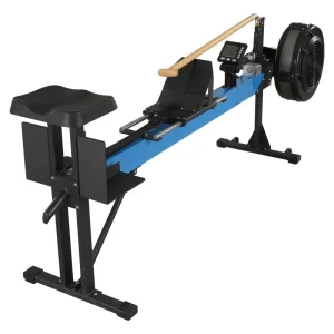 Black Foldable Magnetic Resistance Air Rower Rowing Machine for Home Gym