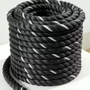 Black Hemp Woven Tug-of-War Rope for Outdoor Sports and Gym Exercise
