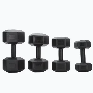 Black Hexagonal Cement Dumbbells 50kg and 20kg Non-Slip for Home Gym Full-Body Arm Workouts