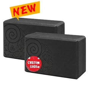 Black High-Density EVA Foam Non-Slip 5-Piece Yoga Block and Pilates Mat Storage Set