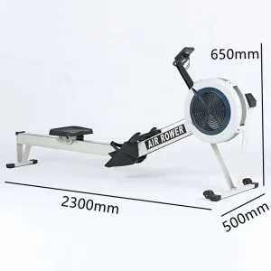 Black Magnetic Resistance Air Rower for Home Cardio Training