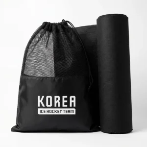 Black Mesh Drawstring Bag with Cord Lock for Gym and MMA Equipment Storage