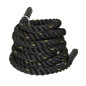 Black Nylon Battle Rope for Home Fitness