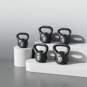 Black PE Concrete Kettlebell for Men and Women