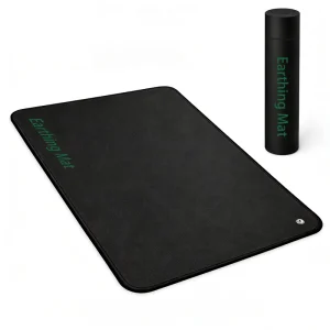 Black PU Leather Grounding Mat Conductive Anti Static Earthing Pad for Office & Study EMF Protection & Focus Enhancement