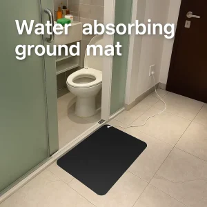 Black PU Water-Absorbent Grounding Mat Conductive Non-Slip Earthing Pad for Entryway and Floor