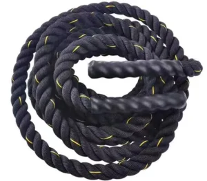 Black Poly Dacron Battle Rope for Climbing, Fitness, Gym, and Grappling