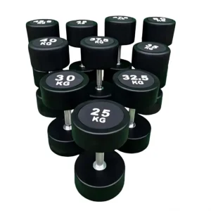 Black Polyurethane Coated Dumbbells 2.5 kg to 50 kg for Home Gym Training