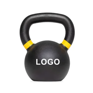 Black Powder-Coated Cast Iron Kettlebells with Grip